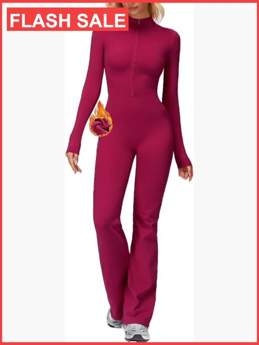 Fleece Lined Zip Up Yoga Romper Tummy Control Butt Lift Jumpsuit